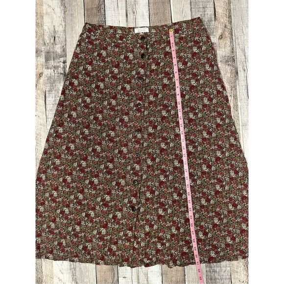 Christopher & Banks Floral Button Front Summer Cottage Beach Boho Midi Skirt 10 - Picture 4 of 7
